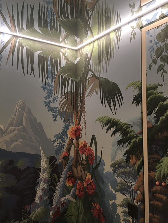 De Gournay L’Eden, London, Eden colourway scenic paper, hand painted, wallpaper, Papiers Peints Panoramique