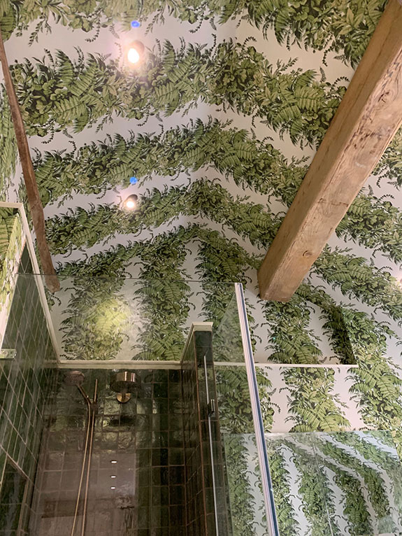 Allyson McDermott Fernery, Gloucester, contemporary, lush green ferns wallpaper