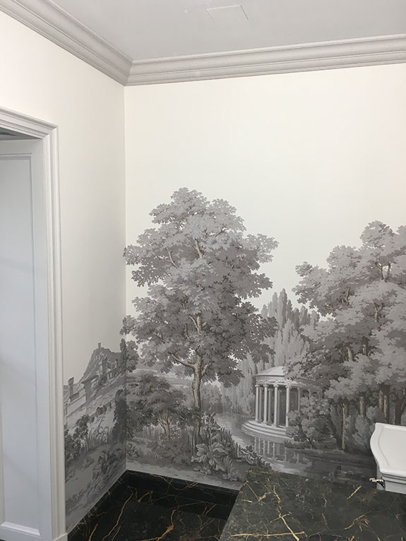 Zuber, Italian Landscape, Buckinghamshire, mural custom wallpaper, scenic, hand printed, panoramic