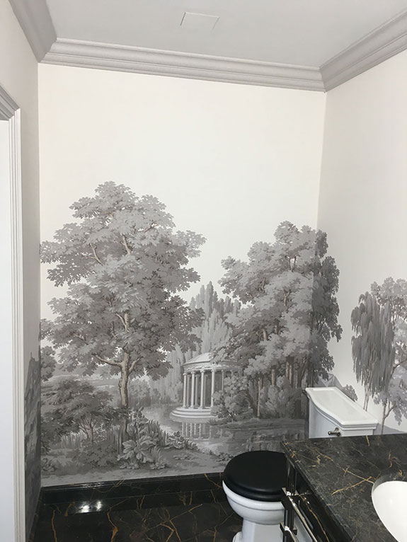 Zuber Italian Landscape, Buckinghamshire, mural custom wallpaper, scenic, hand printed, panoramic