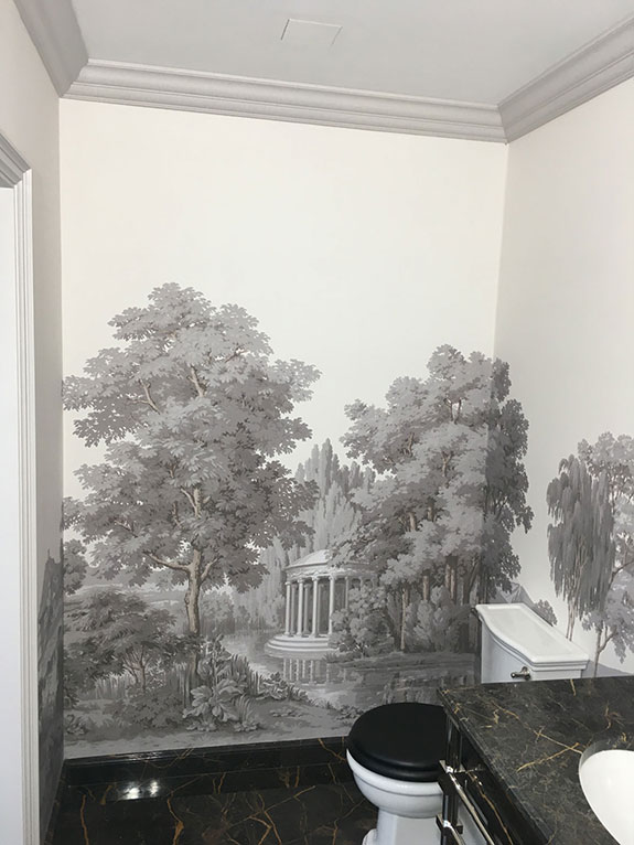Zuber Italian Landscape, Buckinghamshire, mural custom wallpaper, scenic, hand printed, panoramic